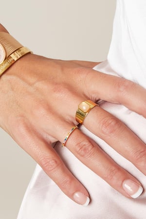 Ring Color Party Gelb Edelstahl One size h5 Bild7